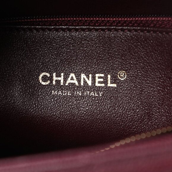 Authentic CHANEL Caviar Lizard Embossed Quilted Small Coco Handle Flap Burgundy - Picture 7 of 14